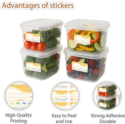 320 Pcs Date Label Stickers, Fresh Color Scheme Sticker Removable Food Labels Self-Adhesive Practical Stickers for Bottle Refrigerator Container