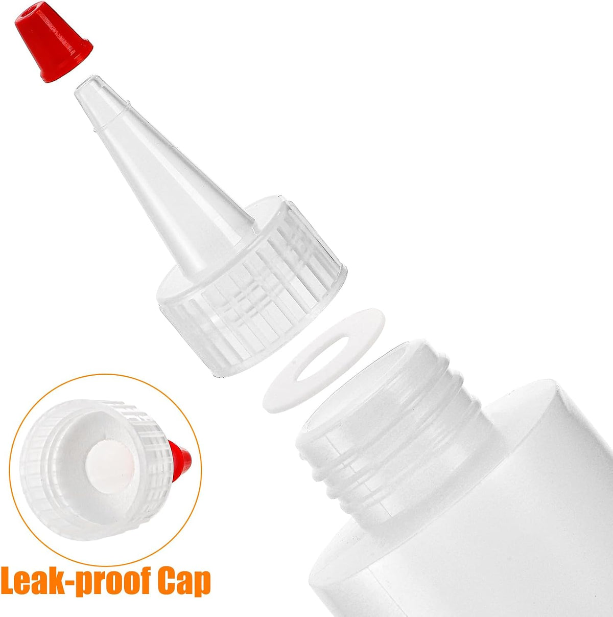 Bekith 30 Pack Small Plastic Squeeze Condiment Bottles with Red Tip Cap, 4 Ounce Squirt Bottle For Ketchup, BBQ, Sauces, Syrup, Condiments, Dressings, Arts and Crafts