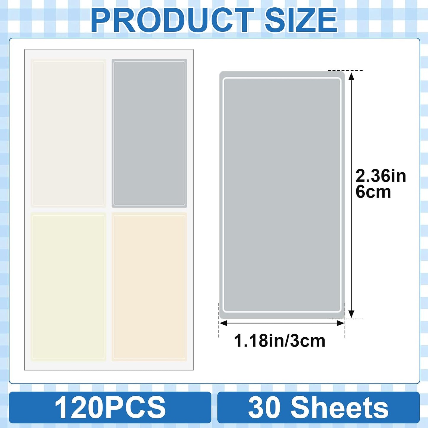 480 Pcs Dry Erase Labels, Dry Erase Stickers, Waterproof Sticker Labels, Removable Labels Easy Peel Off, Reusable Sticky Notes for Food Containers, Office (Retro, Small)