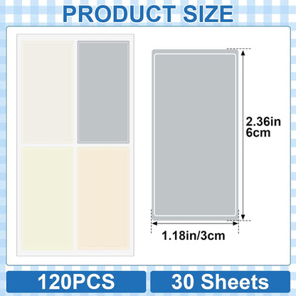 480 Pcs Dry Erase Labels, Dry Erase Stickers, Waterproof Sticker Labels, Removable Labels Easy Peel Off, Reusable Sticky Notes for Food Containers, Office (Retro, Small)