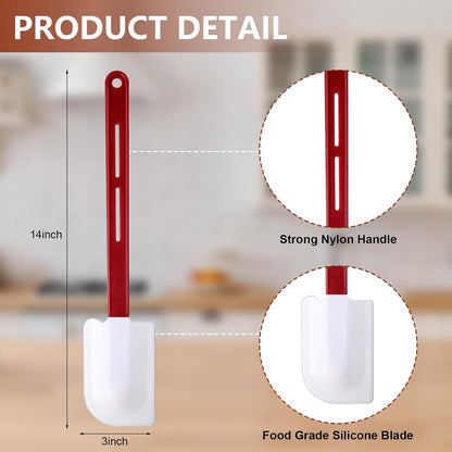 Norme 8 Pcs High Temp Silicone Spatulas Heat Resistant Rubber Spatula Commercial Silicone Scraper with Handle for Kitchen Cook Baking Mixing Utensil, Dishwasher Safe (10 Inch,14 Inch)