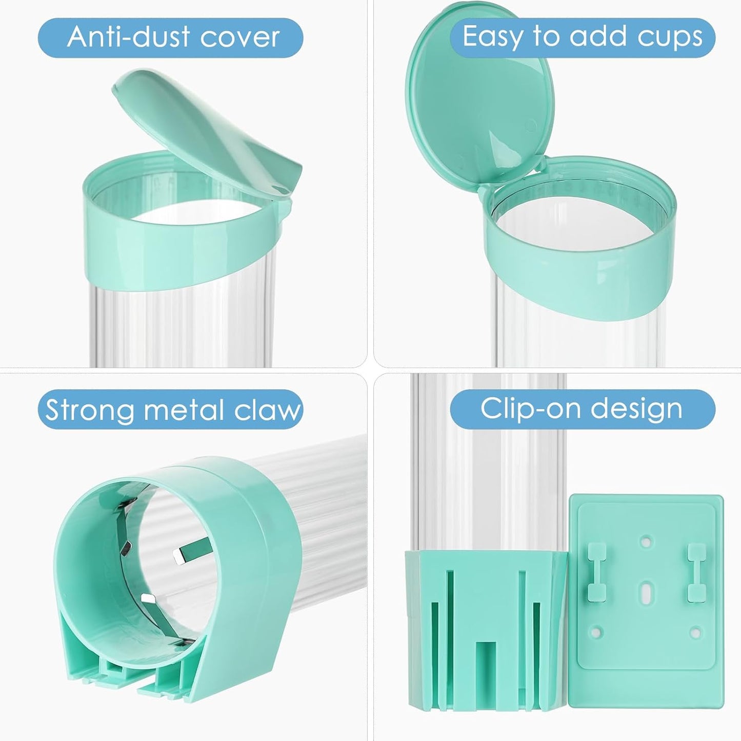 Cup Dispenser Water Dispenser Cup Holder Pull Type Paper Automatic Remover 7oz - 12oz Cone or Flat Bottom Cups for Home Office Hospital (Black, Large)