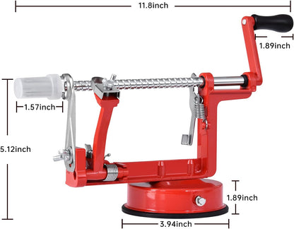 Apple Peeler, Slicer Corer Potato Peelers 3 In 1, Stainless Steel Heavy Duty with Suction Cup Base (Blue)