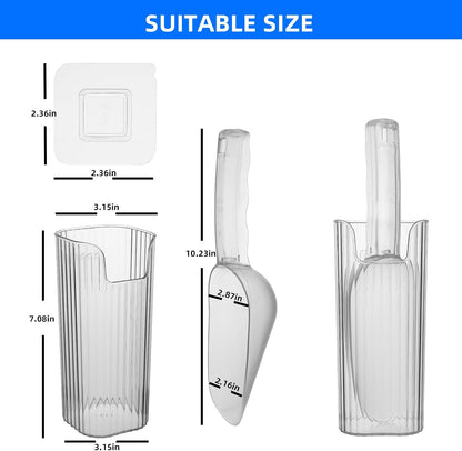 Acrylic Ice Scoop With Plastic Holder For Freezer and Ice Machine
