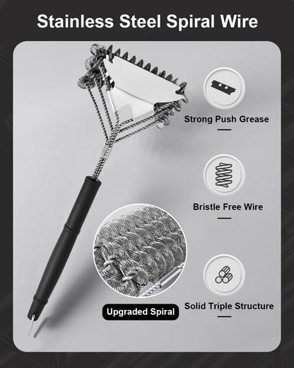 Grill Brush Grill Cleaning Kit, Grill Cleaner BBQ Grill Accessories Grill Rescue Brush Grill Brush Bristle Free, Grill Brush for Outdoor Grill BBQ Brush for Grill Cleaning (D23)