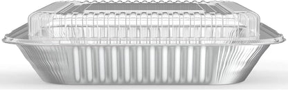 WANBAO 20 Pack Foil Pans with Plastic Lids 8 X 8 Inch Disposable Aluminum Tin Foil Baking Pans Meal Prep for Catering Party Meal Prep, Take Out, Freeze, Food Storage, Prepping Food