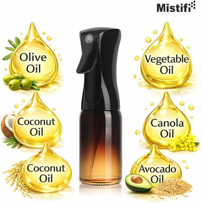 Mistifi Oil Sprayer 150ml glass bottle. Upgraded Version.Fine Mist Spray Bottle for Air Fryer, Olive Oil, Avocado Oil, Healthy Nonstick Frying, Commercial & Home Kitchen Use (PS635)