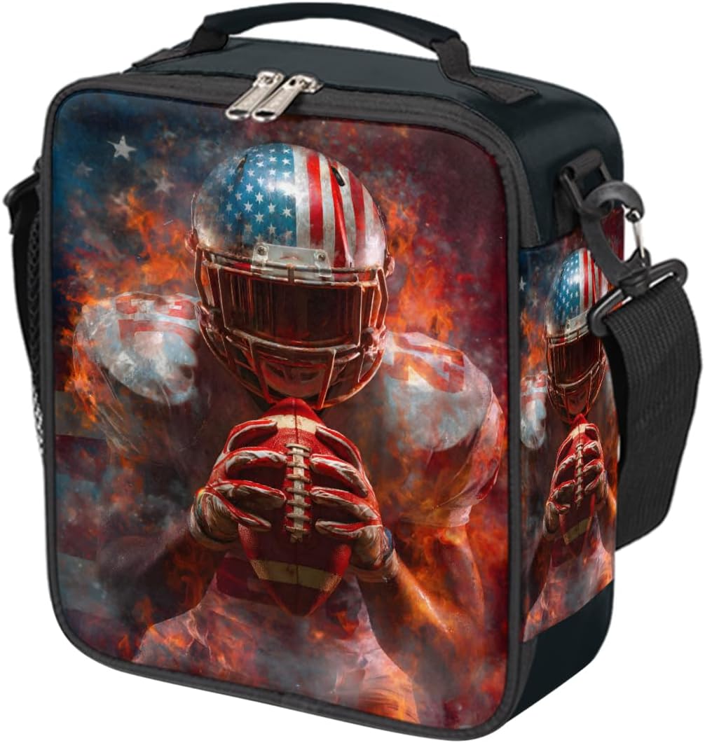 cfpolar Skull Skateboard Lunch Box for Boys Girls, Insulated Lunch Bags for Kids Reusable Mini Cooler Lunch Tote Lunchbox Thermal Meal Tote Kit with Shoulder Strap for Work School Picnic