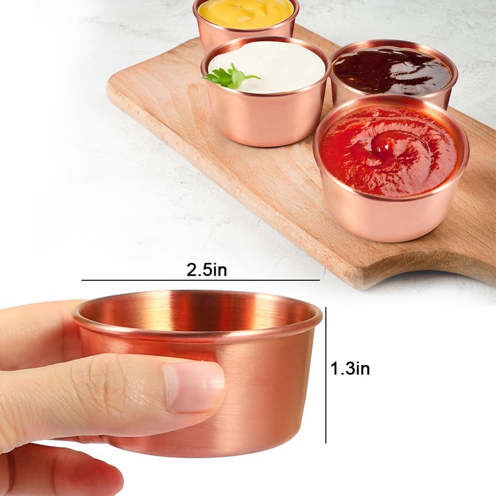 Ramekin Sauce Dipping Bowl Mini Sauce Cups Pudding Condiment Cups for Home Party Stainless Steel (Sliver 12 Pack 50ml)