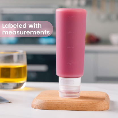 MICEBAY 2 oz Condiment Squeeze Bottles, Leakproof Salad Dressing Container