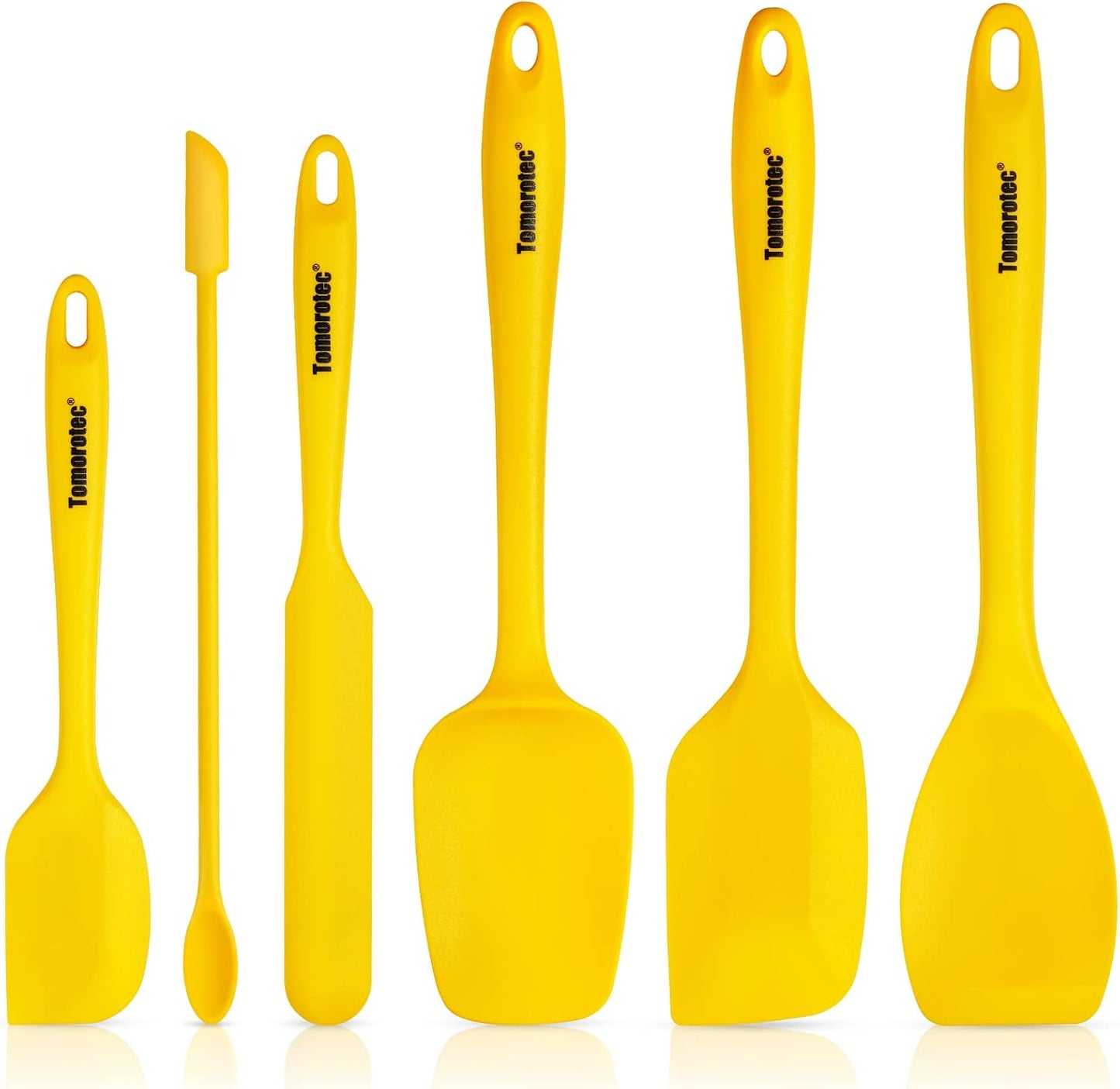 Tomorotec Silicone Spatulas 5-Pack Food Grade Flexible Steel Core, Heat Resistant Dishwasher Safe Home Kitchen Restaurant Culinary Seamless Utensil Non-Stick Scratch-Free Scraper Baking Cooking Pastry