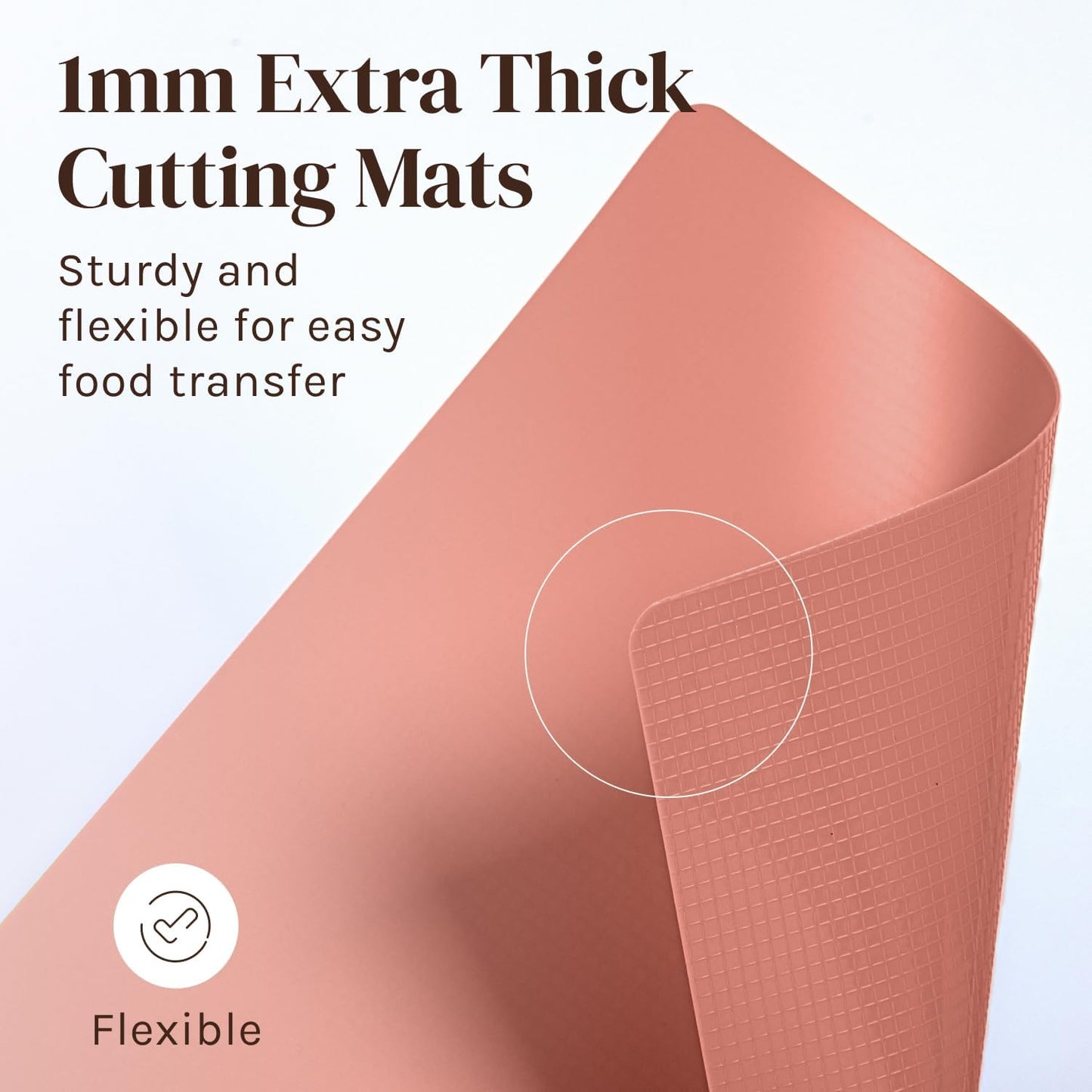 Extra Thick Flexible Plastic Cutting Board Mats, Set of 6 for Kitchen, BPA Free, Non-Slip Waffle Back, Dishwasher Safe Cutting Boards, Color Coded with Food Icons, 15x12 Inch - Cooler Kitchen