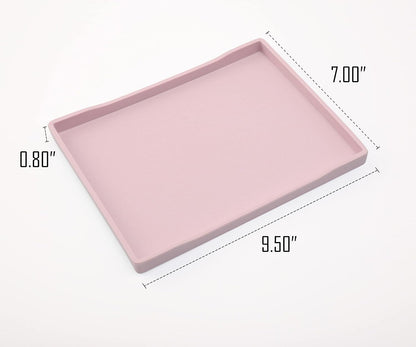 White Serving Tray (13.5 x 9.6 inch) for Serving Accessory, Elegant & Stackable Plastic Tray for Spa, Coffee, Drinks, Tea, Bar, Party, Seasoning, Perfume and Display Use.