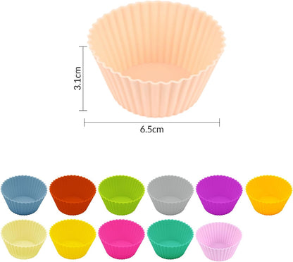 6 pack Silicone Baking Cups, Reusable Muffin Liners Non-Stick Cup, Cake Molds Set,Cupcake Silicone Liner Cupcake Holder,Bpa Free (navy blue)