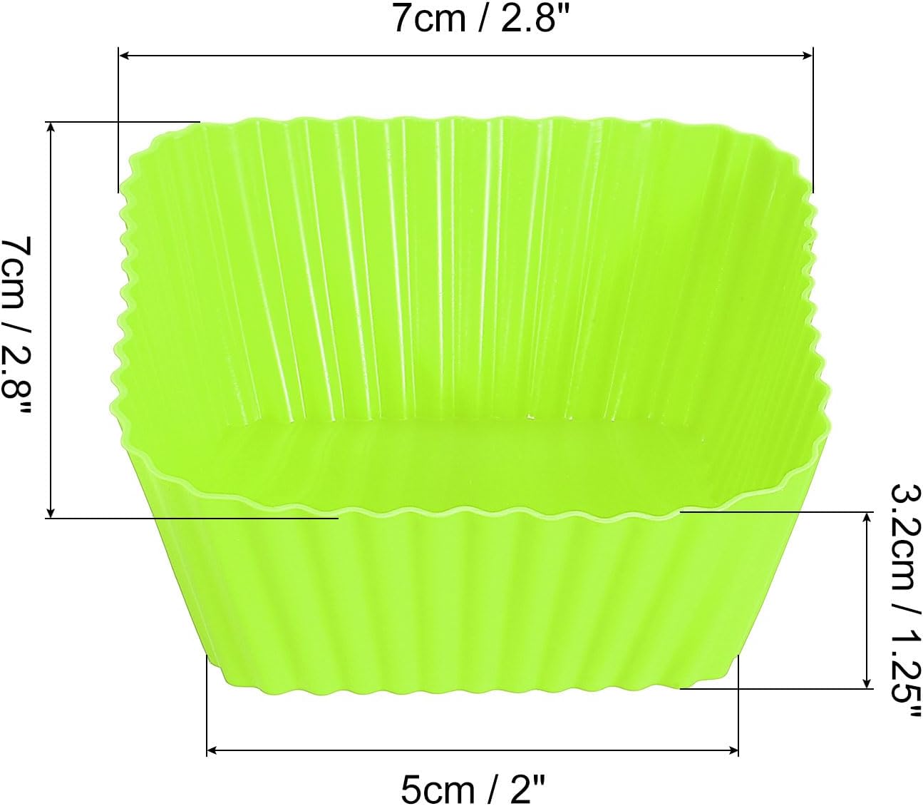 uxcell 18Pcs Silicone Cupcake Baking Cups, Silicone Muffins Liners Non-Stick Square Baking Cups, for Cooking Eggs Baking Muffins and Make a Cake(Pink)