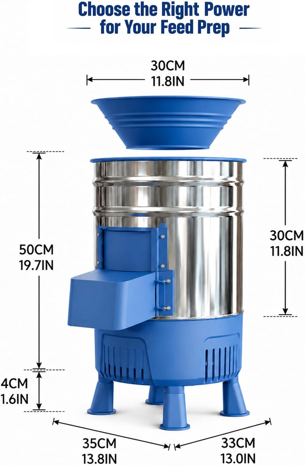 Commercial Electric Vegetable Chopper, 1500W Stainless Steel Poultry Feed Processor, Multifunctional Food Chopper for Chicken, Cattle, Sheep, Farm & Household Livestock Feed Shredder 2200W
