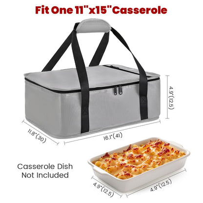 Bodaon Insulated Casserole Carrier Bag, Fits 9x13 and 11x15 Inch Baking Dish with Lid, Casserole Carriers for Hot or Cold Food for Transport, Thermal Lasagna Potluck Warmer Travel Tote, Black