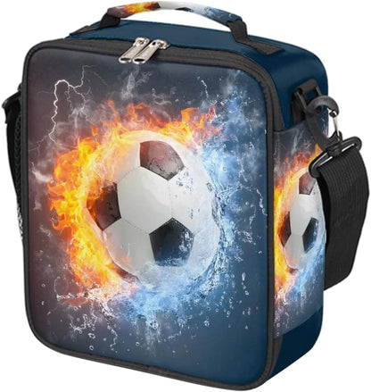 cfpolar Skull Skateboard Lunch Box for Boys Girls, Insulated Lunch Bags for Kids Reusable Mini Cooler Lunch Tote Lunchbox Thermal Meal Tote Kit with Shoulder Strap for Work School Picnic