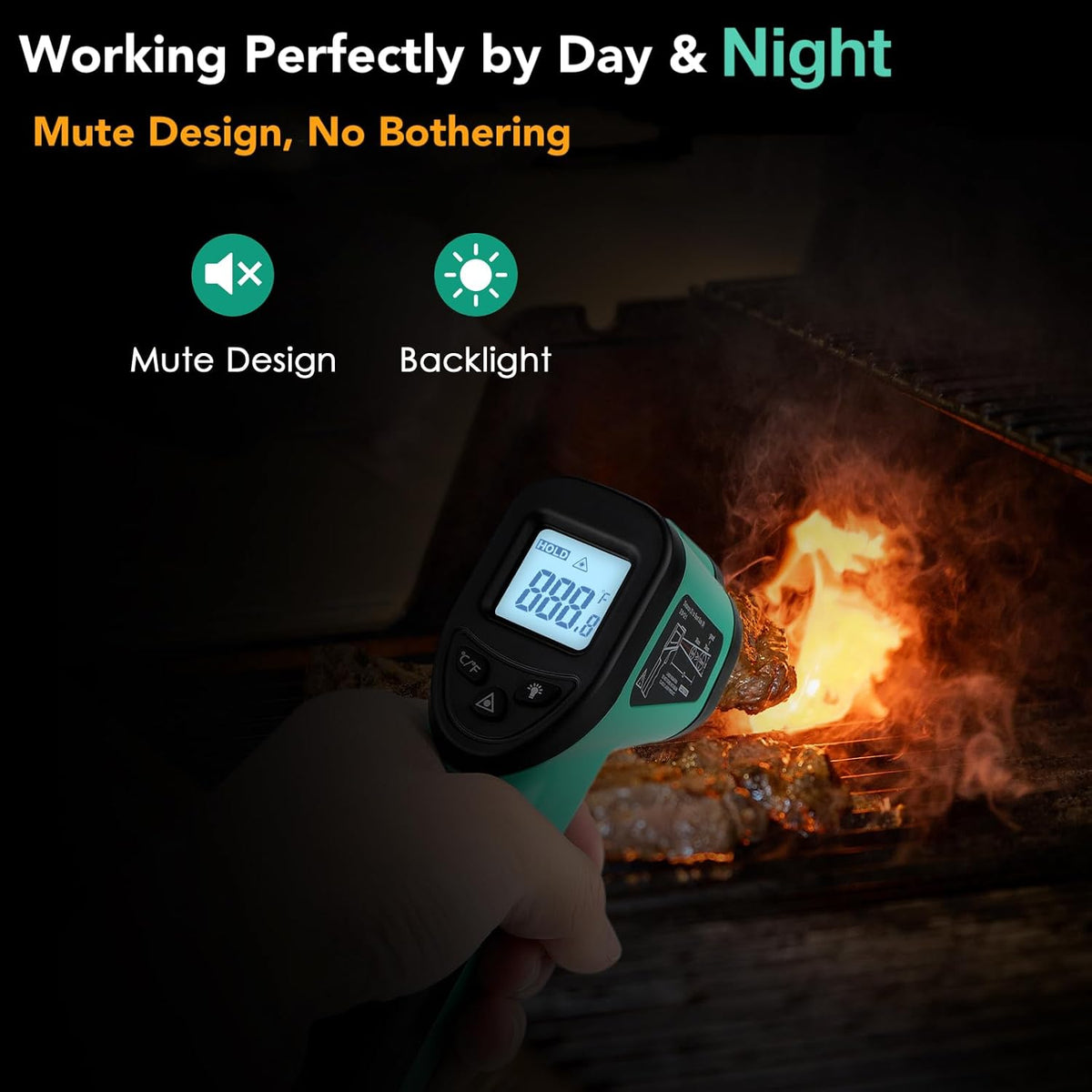 OnniOne Infrared Thermometer Temperature Gun for Cooking -58℉~1022℉
