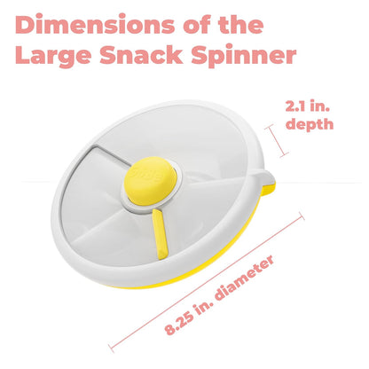 GoBe Kids Small Snack Spinner Flip Bundle with Hand Strap and Sticker Sheet - Reusable Snack Container with 5 Compartment Dispenser and Lid | BPA/PVC Free | Dishwasher Safe | No Spill- Mint Green