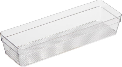 Oggi Clear Drawer Organizer - 3" X 12.5" - Ideal for Organizing Kitchen Drawers, Office, Desk, Silverware, Kitchen Utensils, Cosmetics and Bathrooms