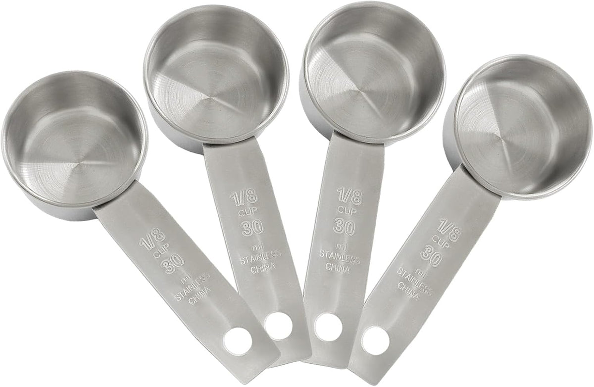 4 PCS 1/4 Cup Stainless Steel Pet Food & Measuring Scoop