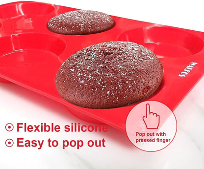 Walfos Silicone Cupcake Pan Set, 2-Piece Mini 24 Cups Muffin Baking Pan, BPA Free and Dishwasher Safe, Non-stick , Great for Making Muffin Cakes, Fat Bombs