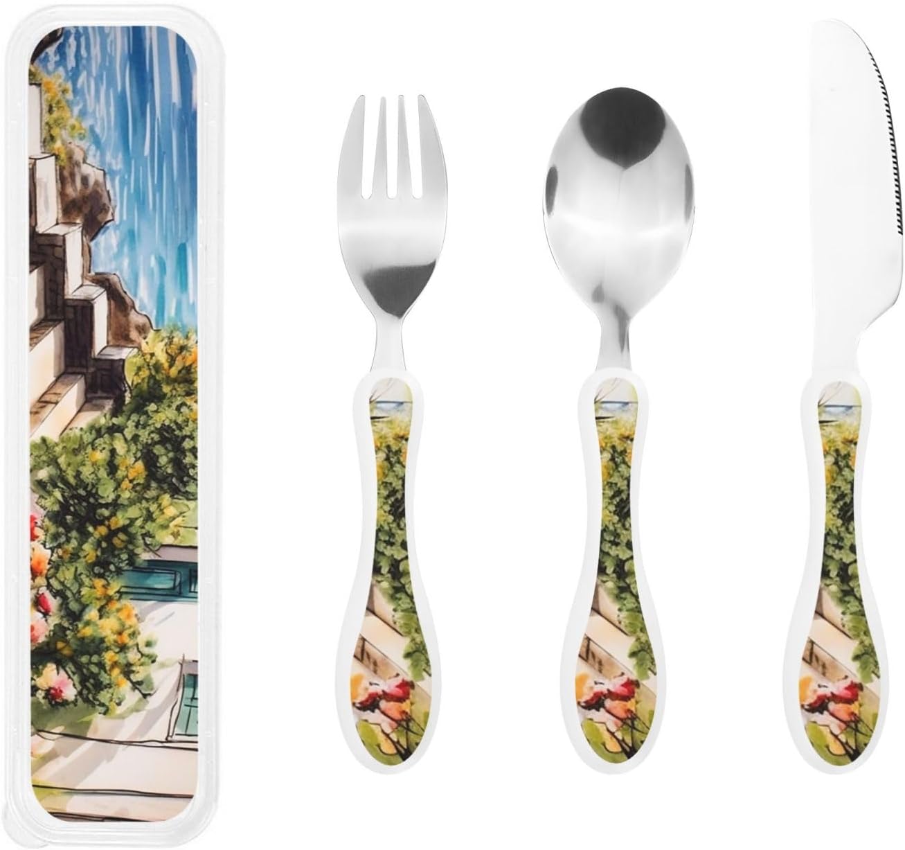 3-Piece Kids Silverware Set With Storage Case, Stainless Steel Reusable Children Safe Knife Spoon Fork Set Candy Children Flatware Set For Kids Lunch Box
