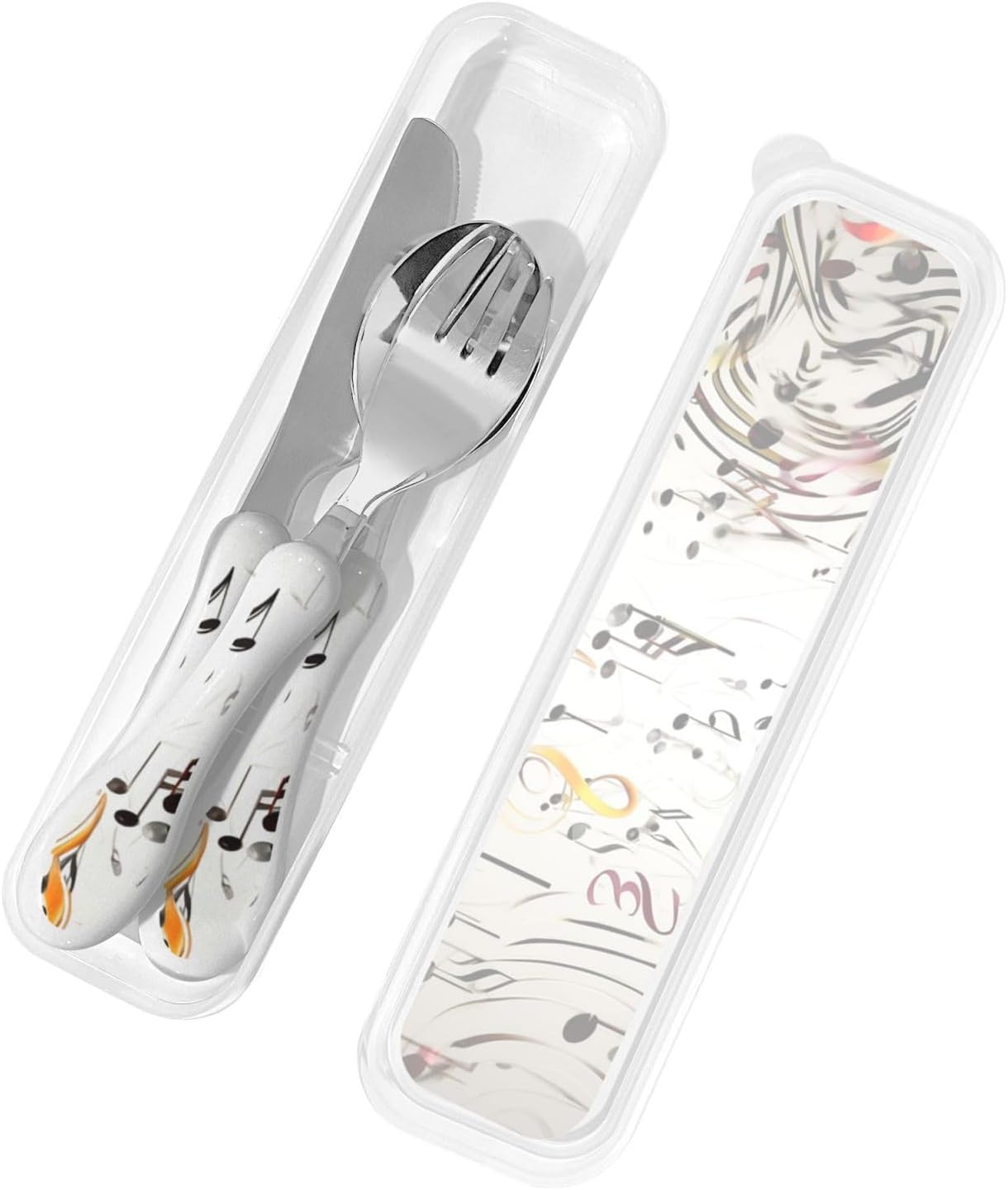 3-Piece Kids Silverware Set With Storage Case, Stainless Steel Reusable Children Safe Knife Spoon Fork Set Ballroom Dance Children Flatware Set For Kids Lunch Box