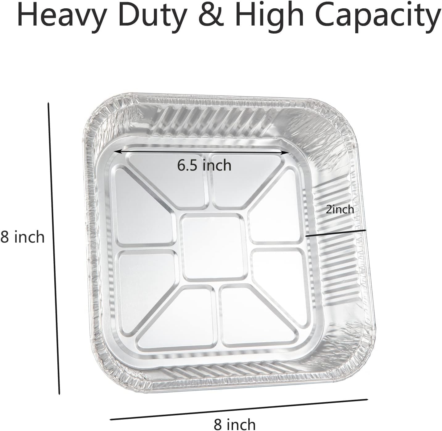 Waytiffer 25pack- 8 x 8 Aluminum foil Pans Disposable Heavy Duty Square baking Cake Pan, Cooking Tins Homemade Breads Oven Pans,Foil Pan, Baking pan Roasting