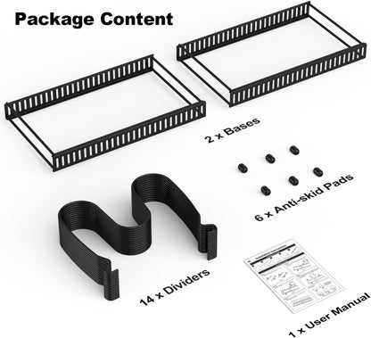 Housolution 2 Pack Pot and Pan Lid Organizer Holder Storage Rack, Black