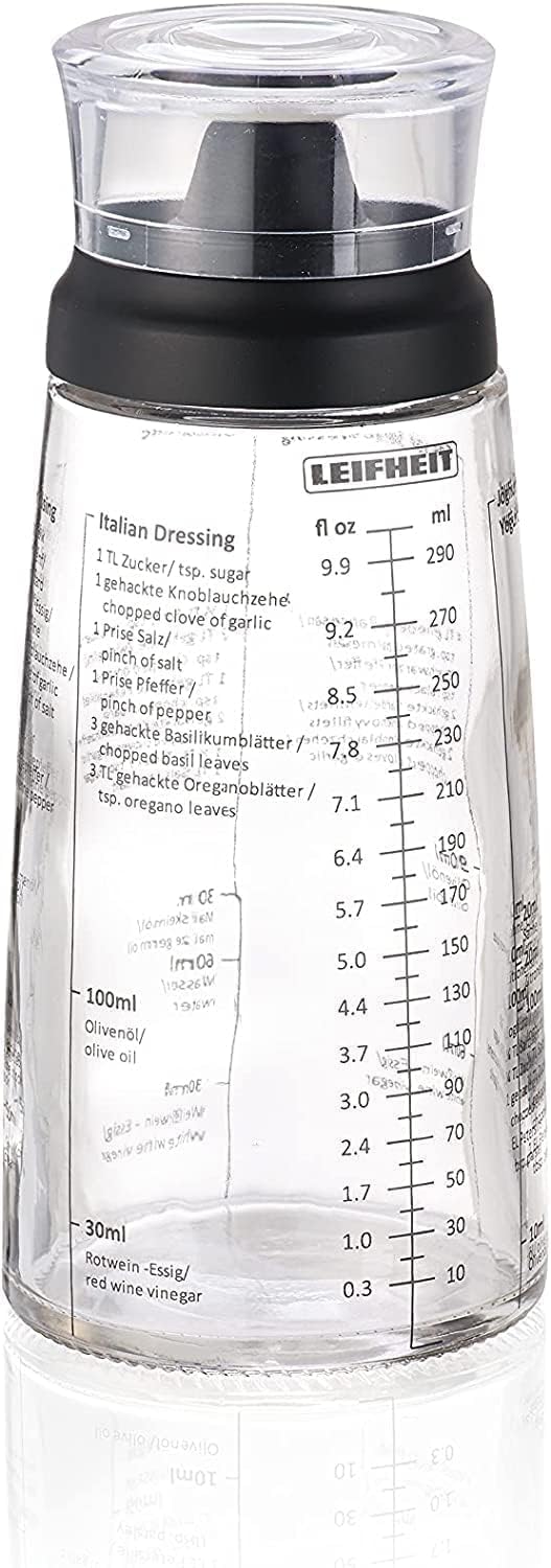 Glass Salad Dressing Bottle 10oz/300ml fill volume, Black