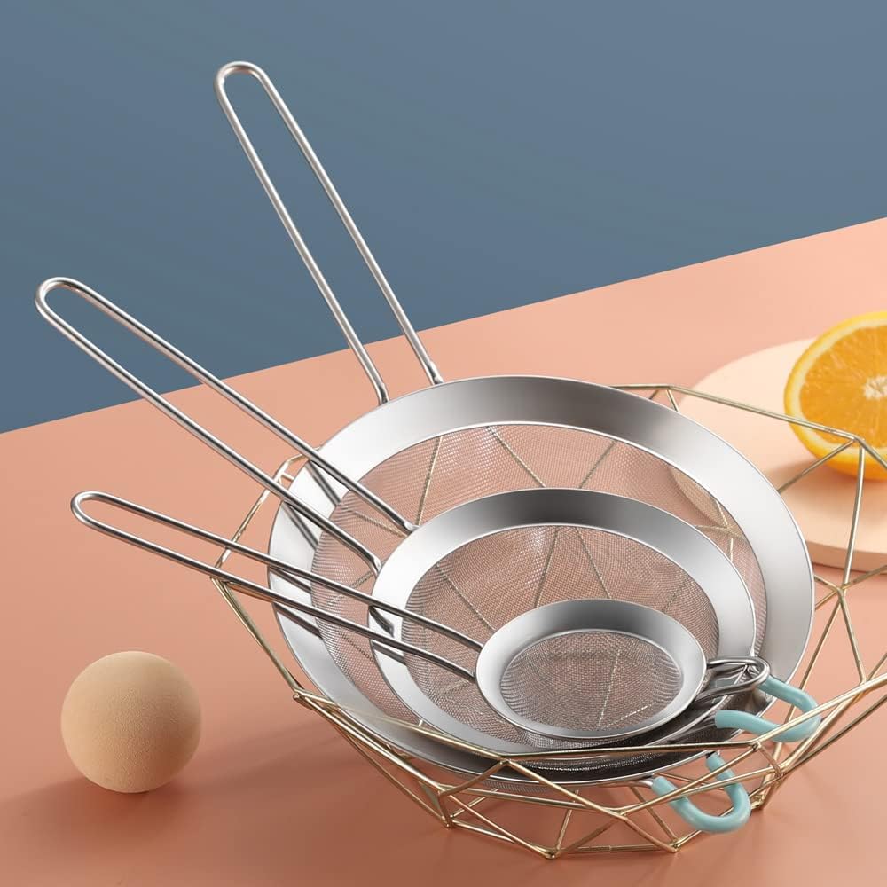 Fine Mesh Strainer with Handle Tea Sifter Stainless Steel Sieve