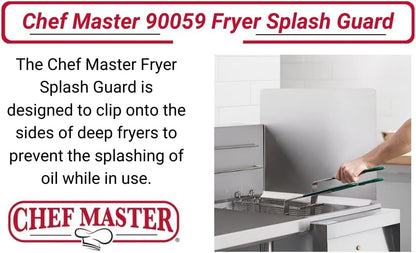 Chef Master Fryer Splash Guard (2-Pack) - 20.5 x 15 Inch, Stops Oil Splattering - Universal Fit 18-Gauge Stainless Steel Splatter Screen - Commercial Deep Fryer Protection - Oil Splatter Guard (90059)