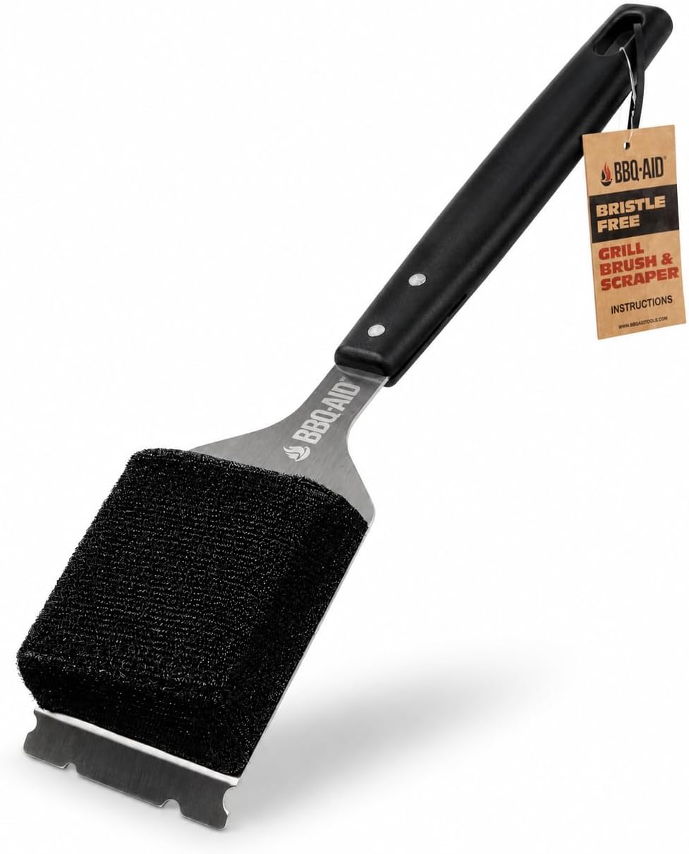 Bristle Free Grill Brush Cleaner and Scraper for Barbecue, Replaceable Head