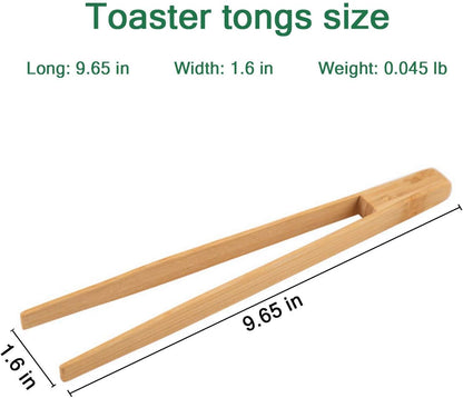 Toaster tongs, toast tongs, Made of pure natural bamboo, no paint coating, strong grip