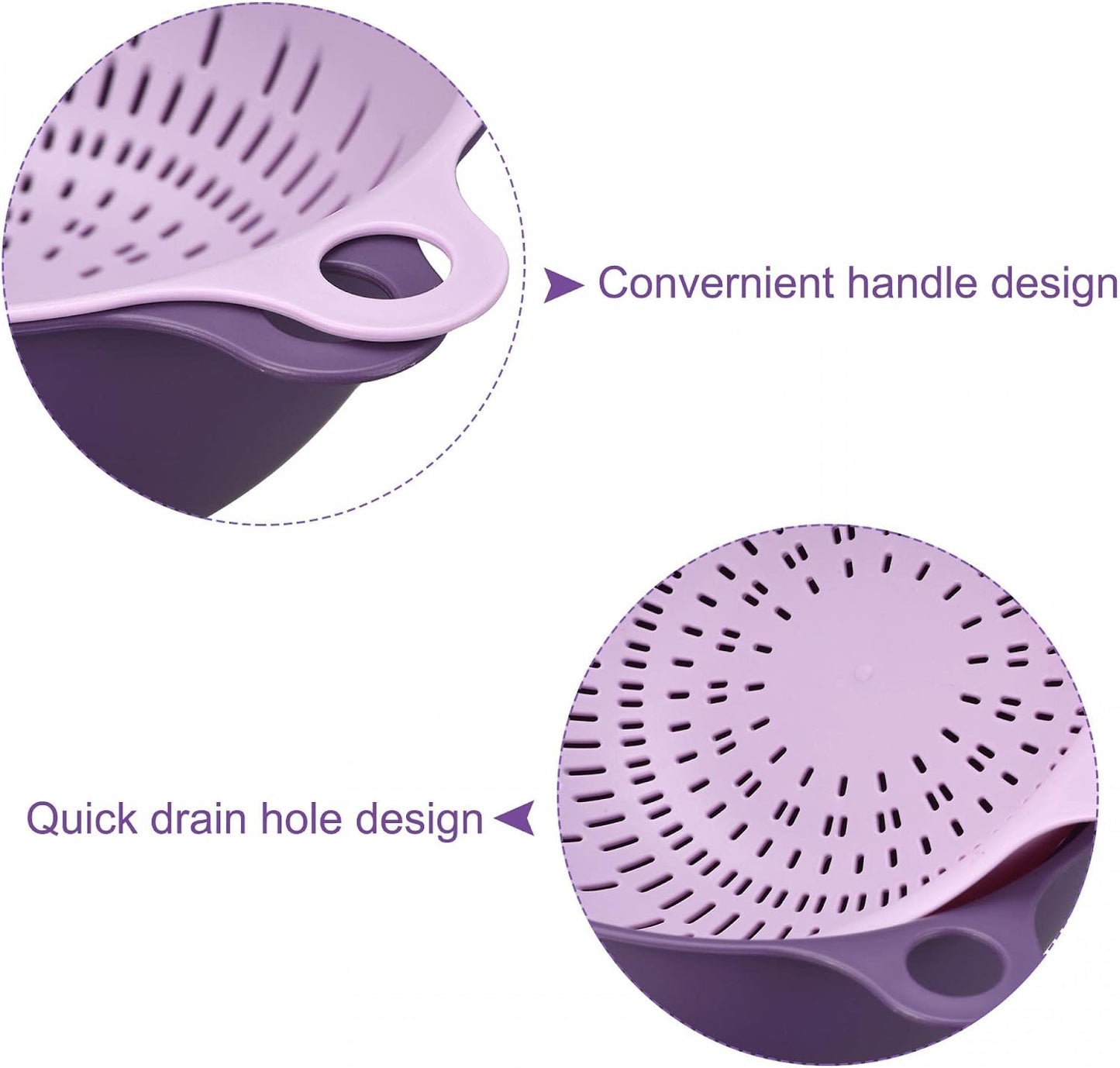 uxcell Kitchen Strainer Colander Bowl Set, Small Double Layer Drain Basin and Basket Suitable for Fruits, Vegetables, Pasta, Berry - Purple