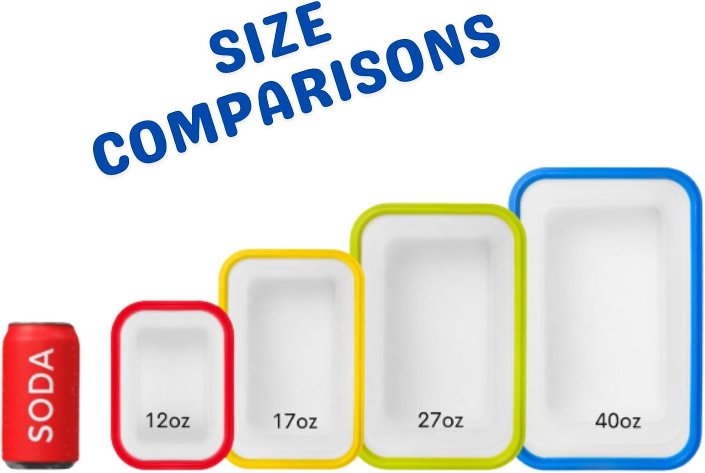 ECOBERI Collapsible Silicone Food Storage Containers, BPA Free, Microwave, Freezer and Dishwasher Safe, Lunch, Meal Prep, Travel, Space-Saving
