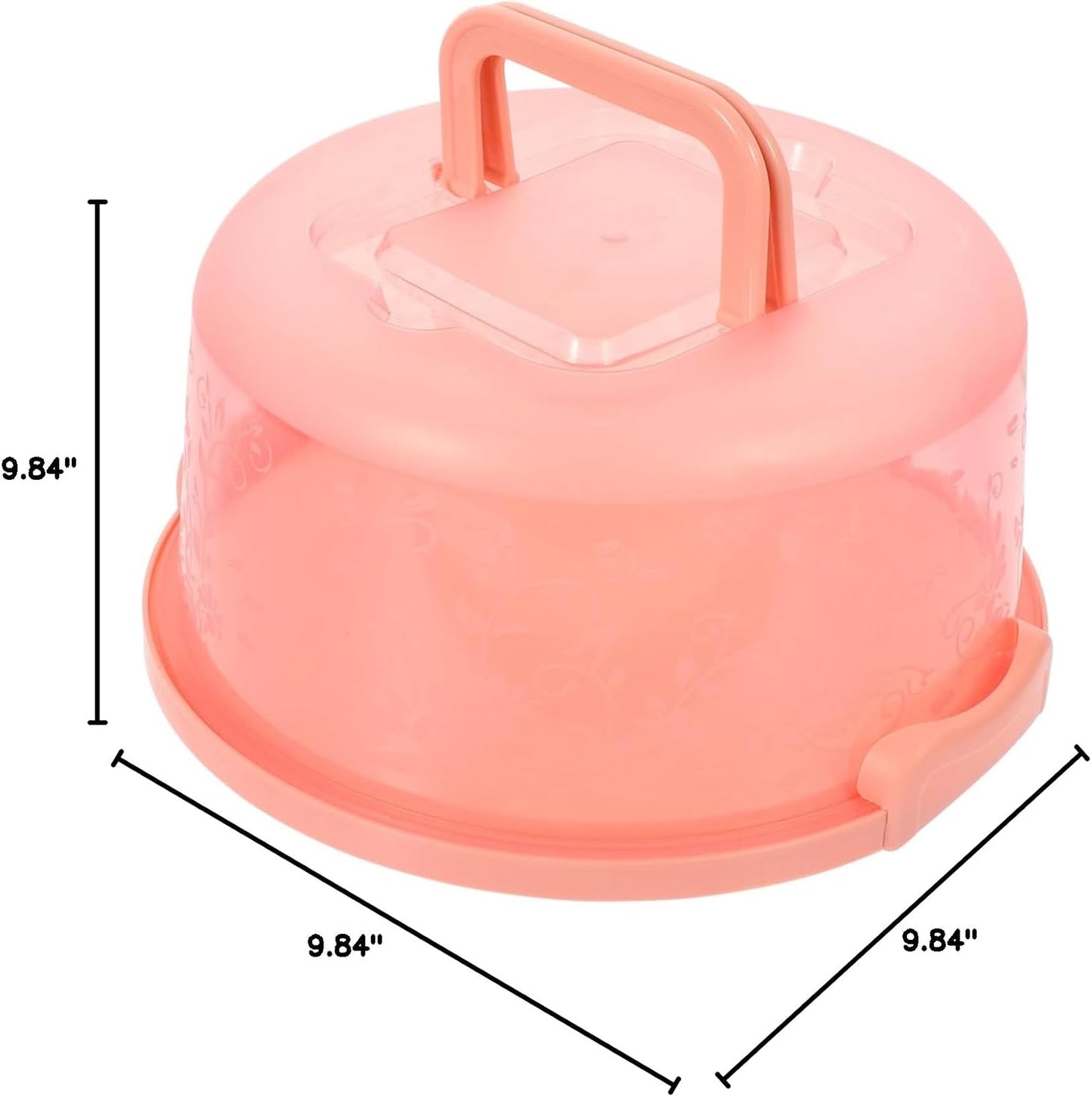 Portable Cake Carrier 9.84 Inch Transparent Plastic Cake Box with Handle and Lid for Household Baking Storage and Outdoor Transport