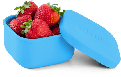 OmieBox Silicone Leakproof Snack Containers To Go, Food Storage Containers with Lid, School Lunch Bento Container - BPA Free, Airtight, Dishwasher and Freezer Safe, Oven Safe - 9.4 ounces (Pink)