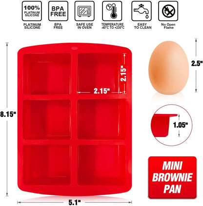 Walfos Silicone Muffin Pan - 6 Cup Non-Stick Silicone Cupcake Pan, Just PoP Out! Food Grade and BPA Free Baking Cups, Perfect for Egg Muffin, Cupcake, Dishwasher Safe (2 Pack Muffin Pan)