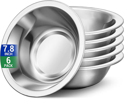 304(18/8) Stainless Steel Mixing Bowls for Kitchen, 4 Pack 7.8" 28.89 fl.oz Metal Mixing Bowls Set Stackable for Baking Serving Cooking Food Prep Storage Dishwasher Safe Heavy Duty