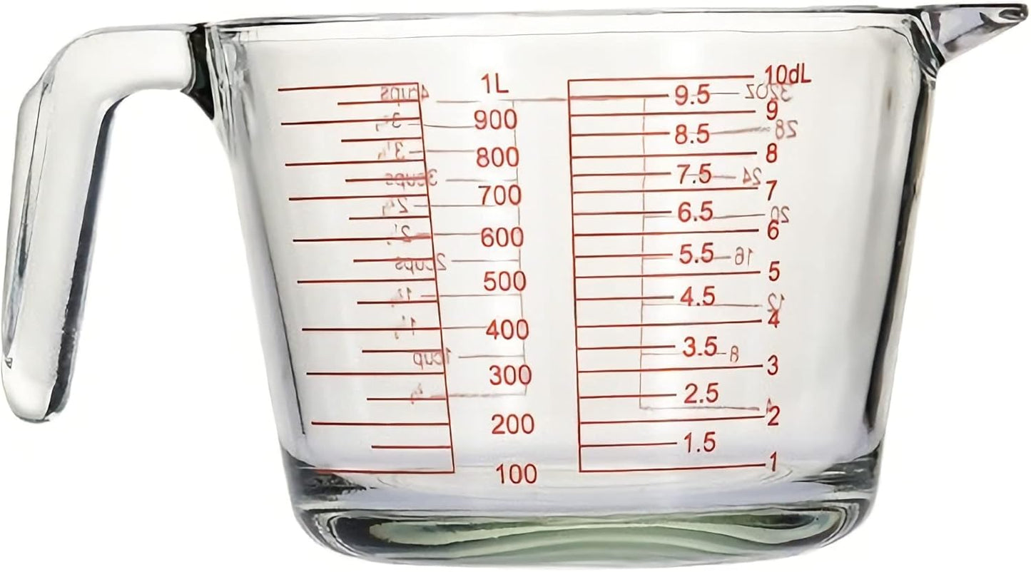 Glass Measuring Cups Set,BPA-Free Premium Heat Resistant Borosilicate Glass Measuring Cups with Handle, Precise Measurement Dl, Cups,OZ & Ml Scale, Easy-Pour Spout