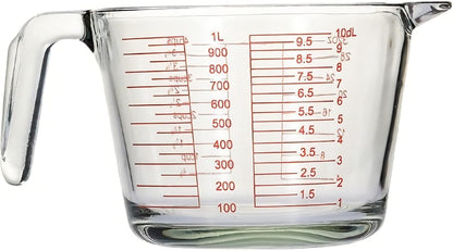 Glass Measuring Cups Set,BPA-Free Premium Heat Resistant Borosilicate Glass Measuring Cups with Handle, Precise Measurement Dl, Cups,OZ & Ml Scale, Easy-Pour Spout