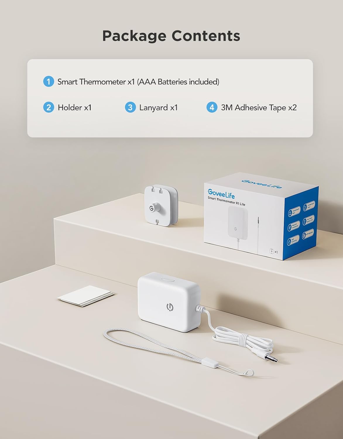 GoveeLife WiFi Refrigerator Thermometer Sensor with Alarm, 2-Pack & Gateway