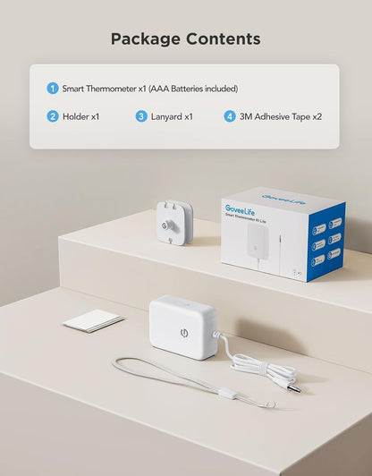 GoveeLife WiFi Refrigerator Thermometer Sensor with Alarm, 2-Pack & Gateway