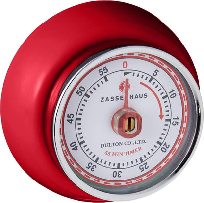 Zassenhaus Magnetic Retro Kitchen Timer, Classic Mechanical Cooking Timer (Yellow)