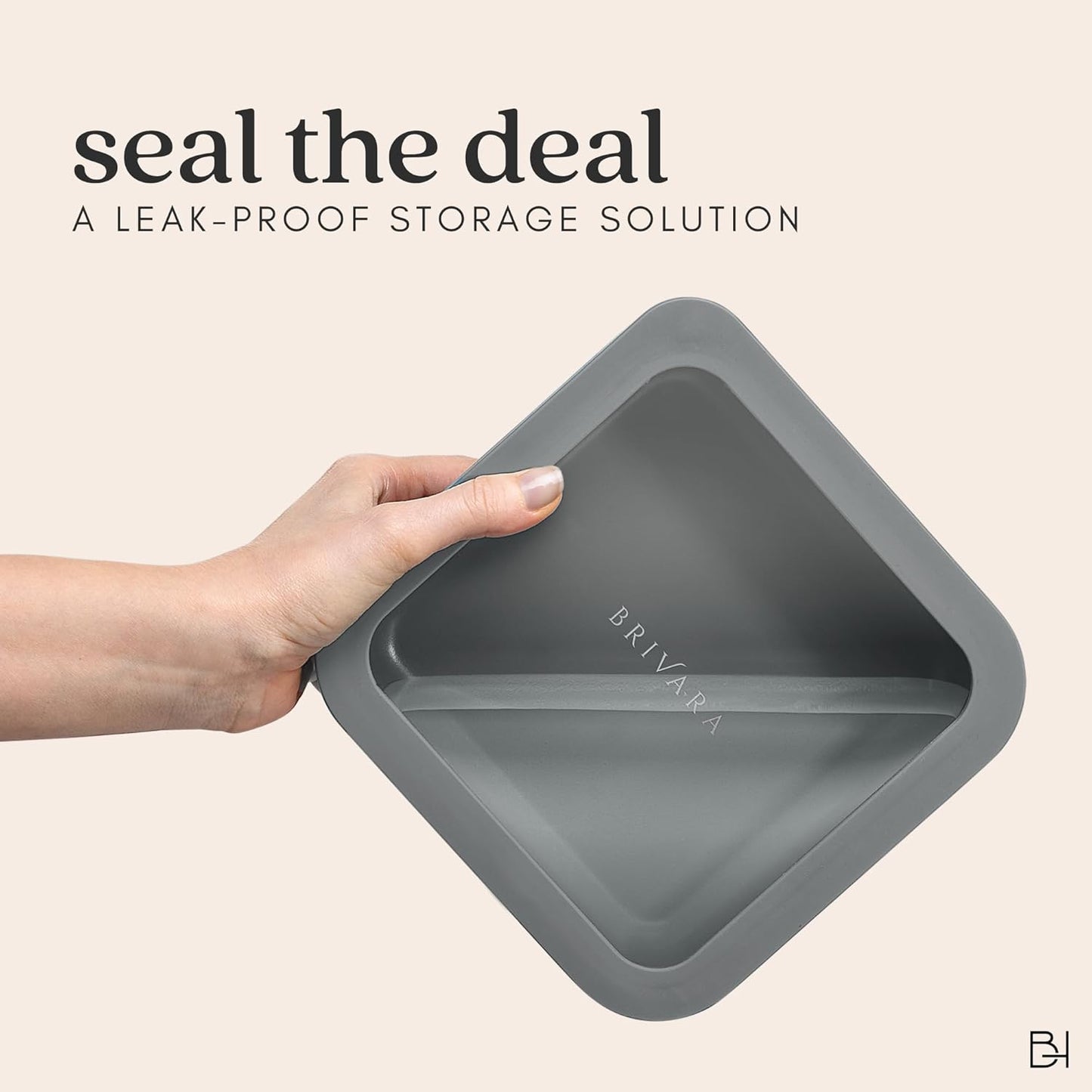 Ceramic Coated Glass Food Storage Container | No PTFE, PFOA, PFAS, and BPA | Reusable Non Toxic Meal Prep Container with Glass Lid | Easy To Store | 3 Cup Rectangle [Onyx]