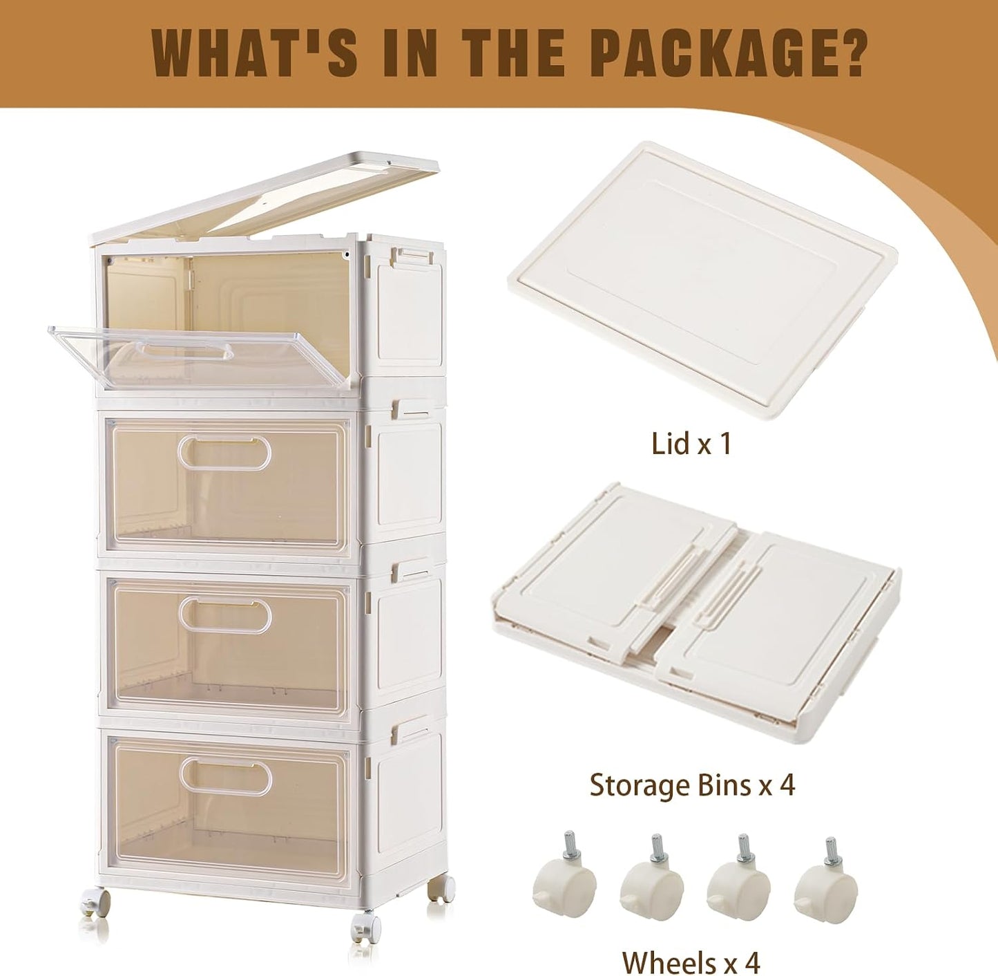 Freebat 6 Pack Closet Organizers and Storage,Clear Stackable Plastic Storage Bins with Lids Magnetic Doors,Clothes Organizers and Storage,Plastic Craft Containers for Wardrobe Kitchen Bathroom Office
