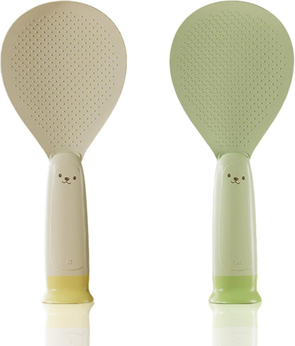 2PCS Plastic Rice Spoon, Non Stick Standing Paddle, Heat Resistant Scooper